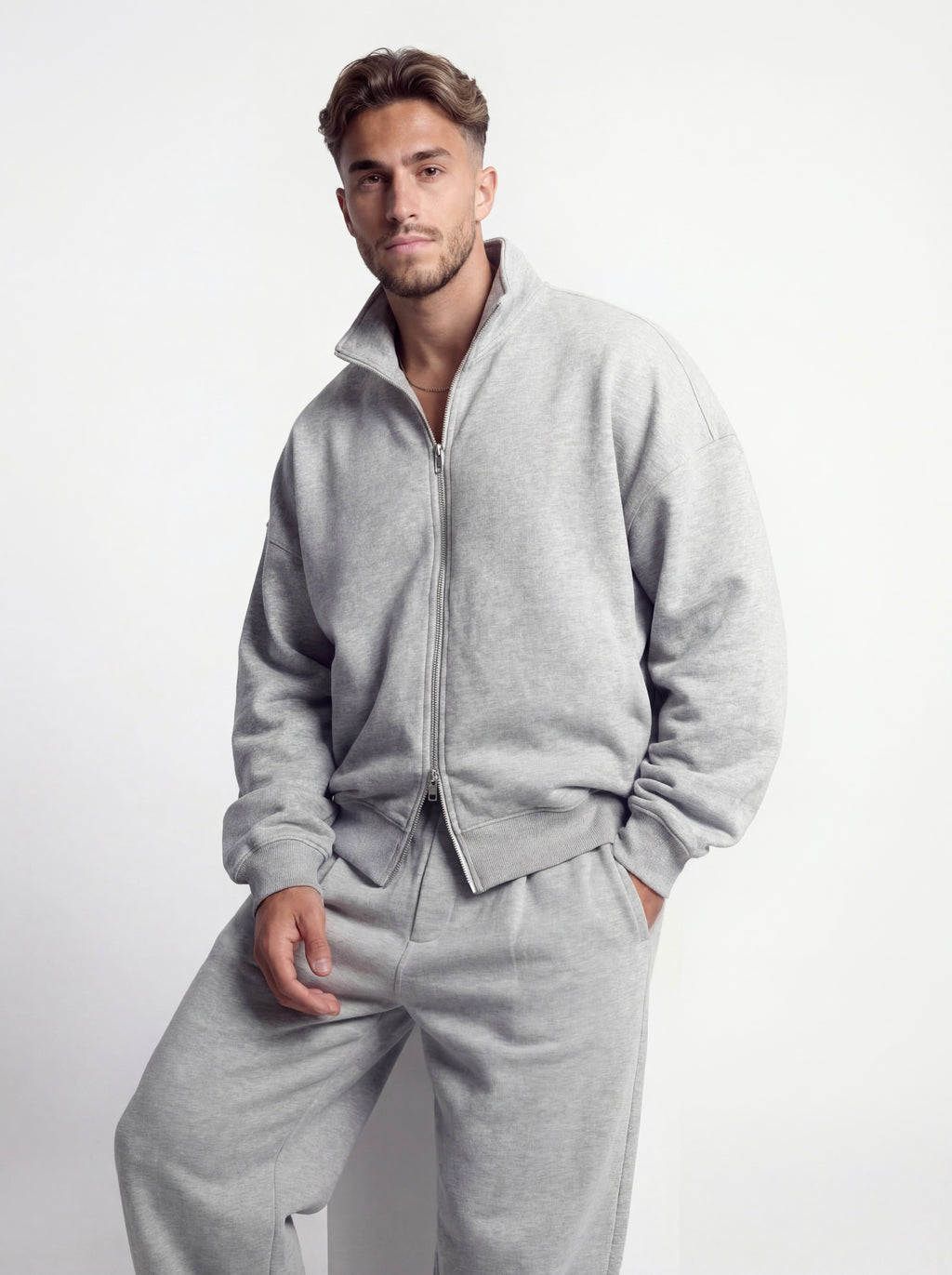 The High-Neck Dual-Zip Set