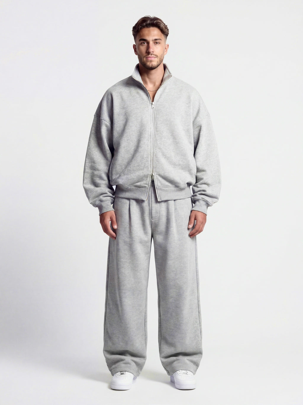 The High-Neck Dual-Zip Set