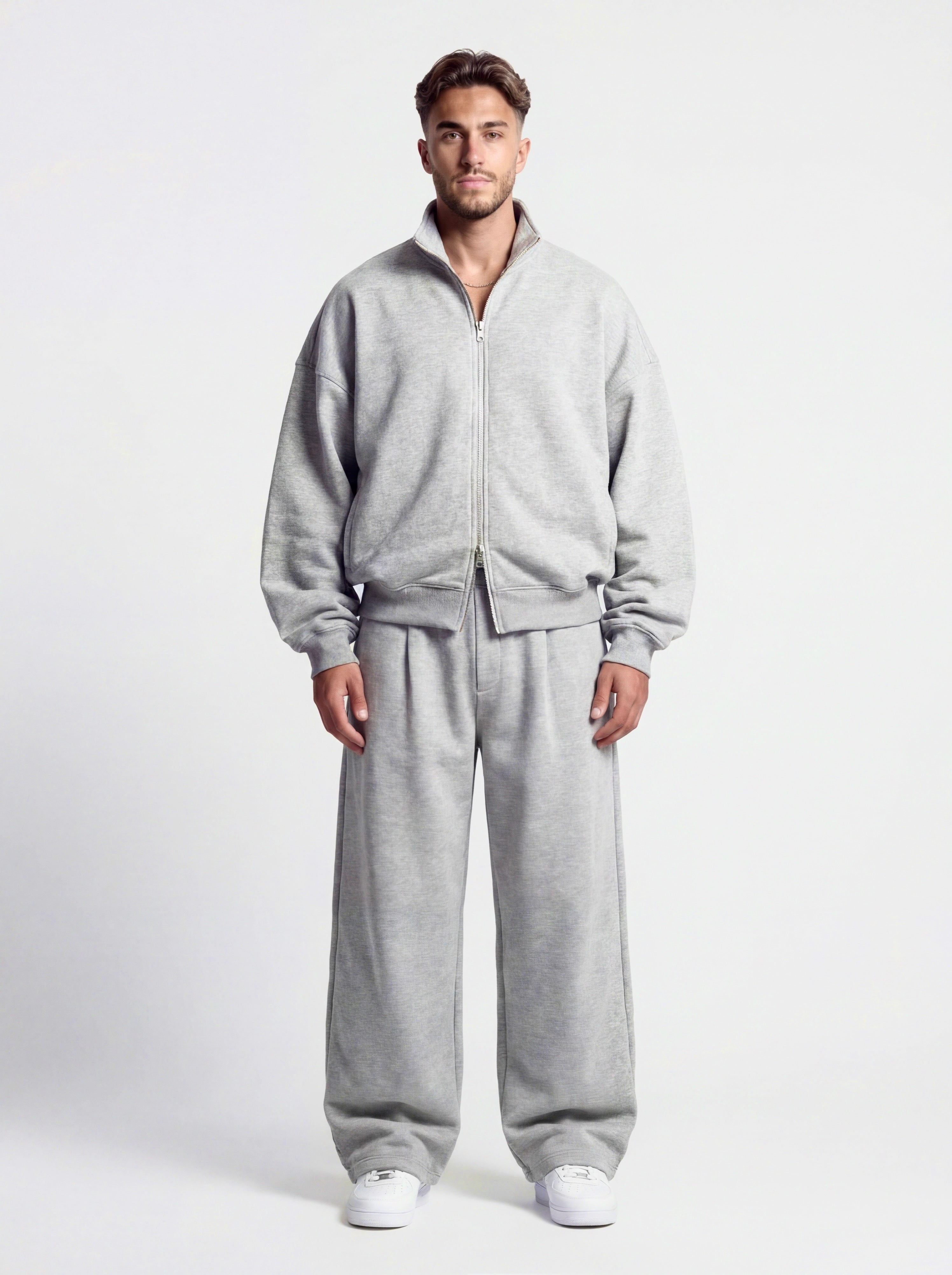 The High-Neck Dual-Zip Set