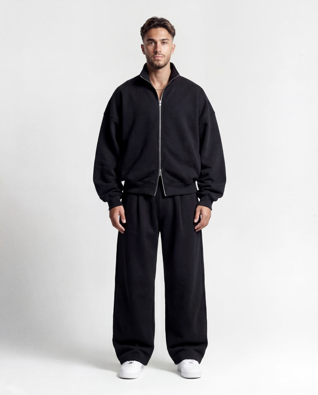 The High-Neck Dual-Zip Set