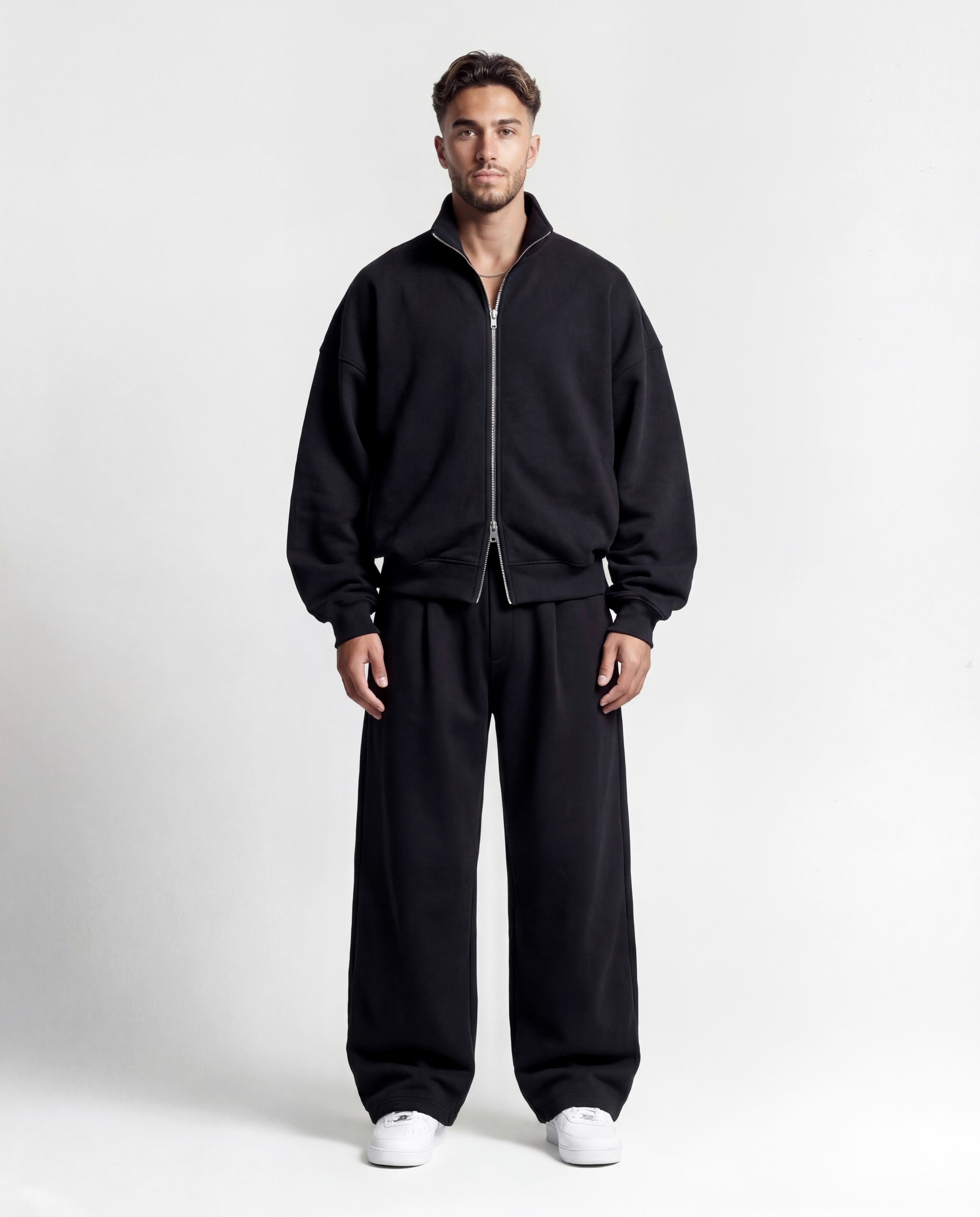 The High-Neck Dual-Zip Set