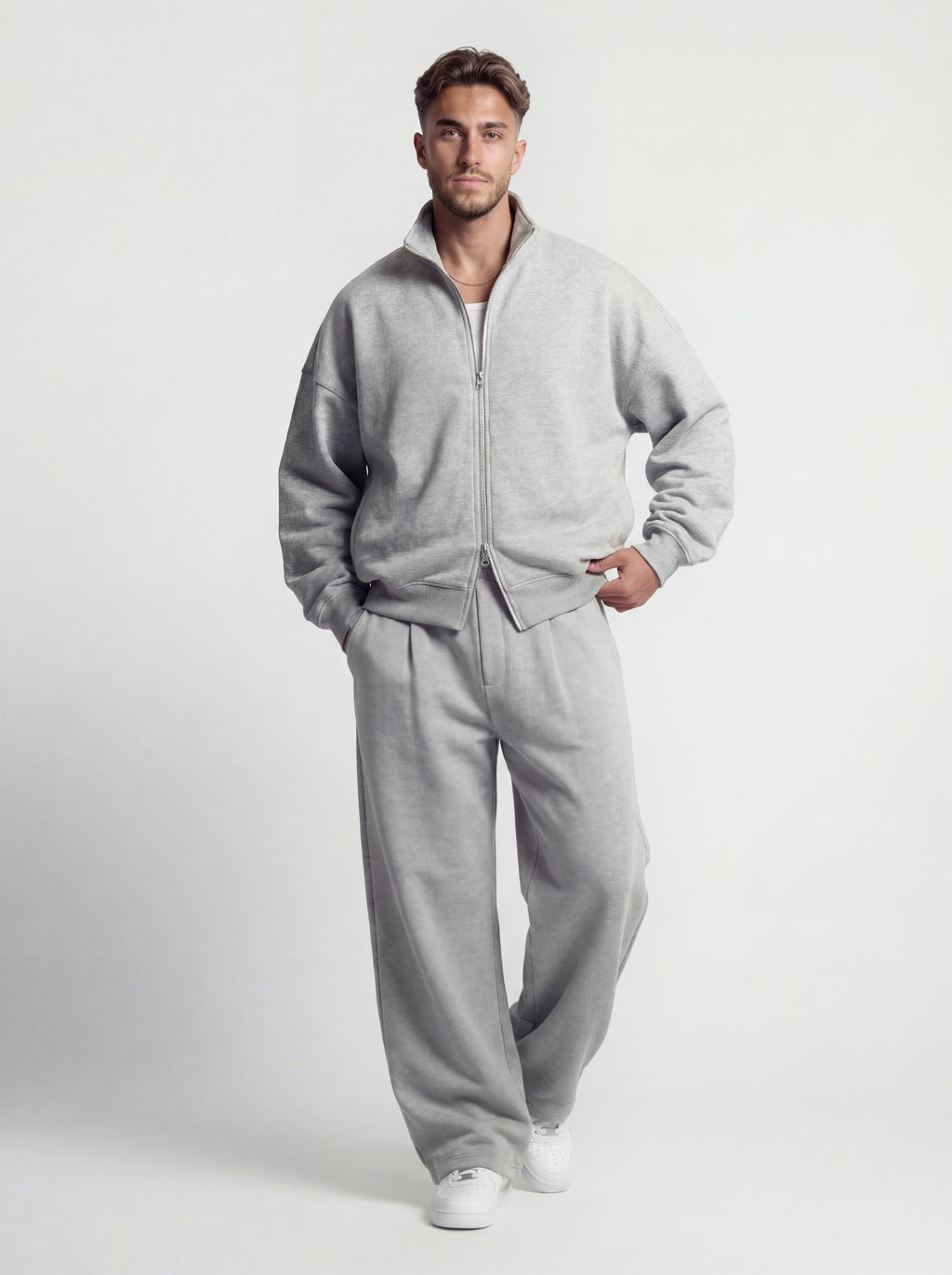 The High-Neck Dual-Zip Set